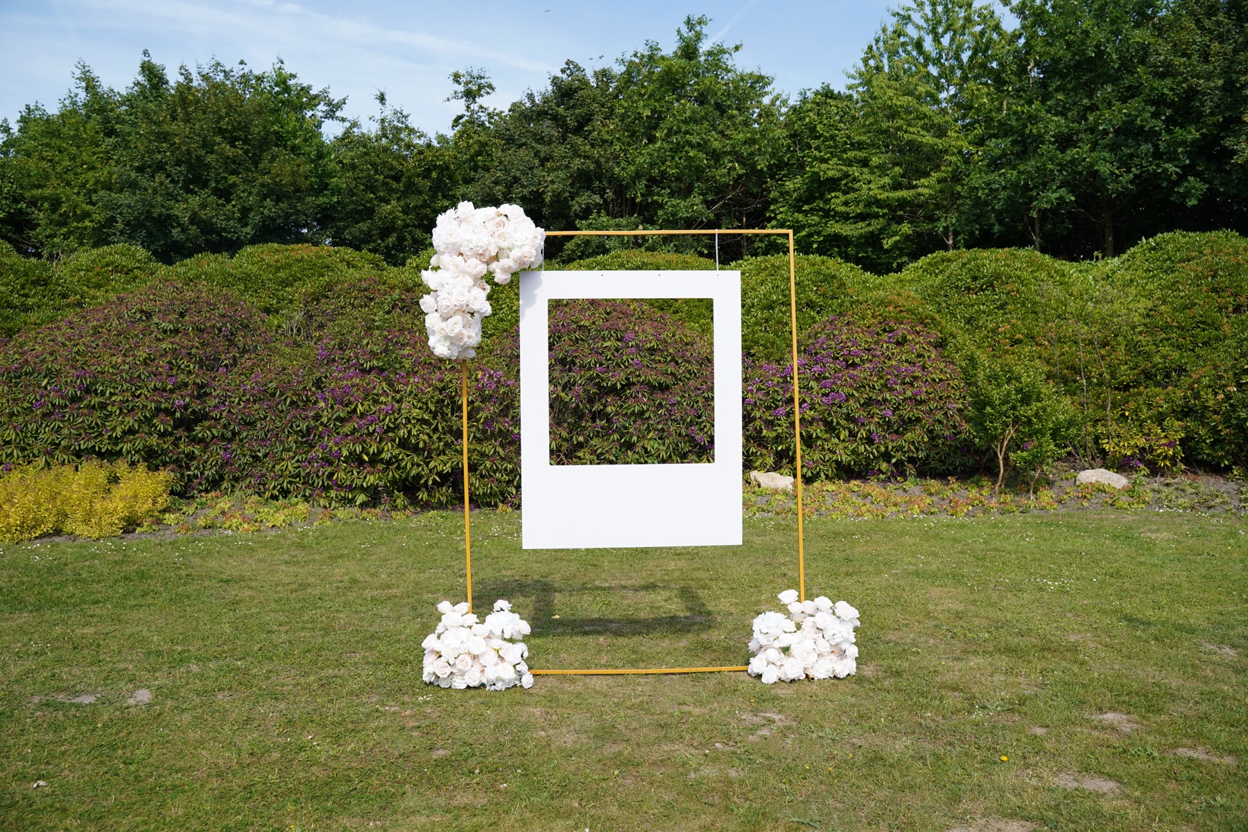 Frame welkomstbord en fotoframe in goud met bloemwerk